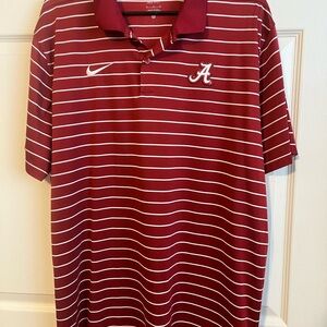 Nike Men's Maroon Striped Polo Shirt